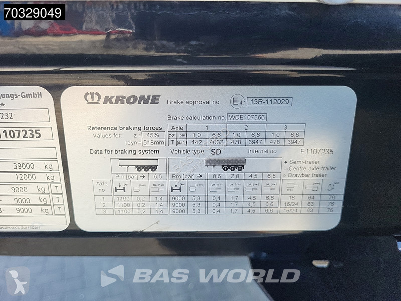 نصف مقطورة Krone Sliding Roof Anti Vandalism