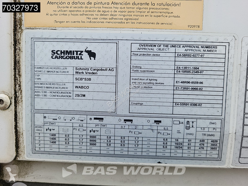 Semi remorque Schmitz Cargobull SCB*S3B 3 axles
