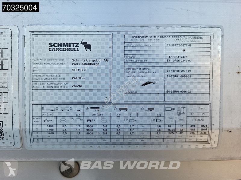 نصف مقطورة Schmitz Cargobull SCB*S3T 3 axles...