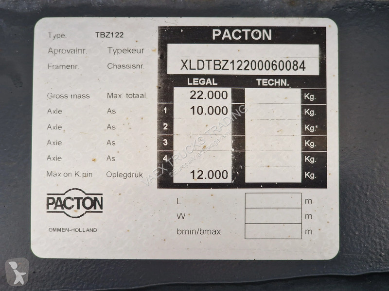 نصف مقطورة Pacton Loadlift - frigo - steering axle