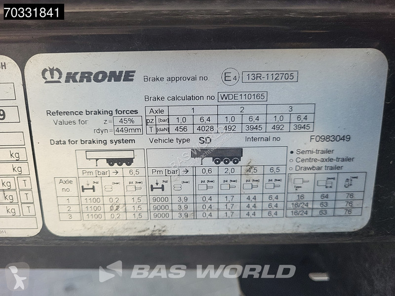 Semi remorque Krone Mega Lift + Slidingroof...