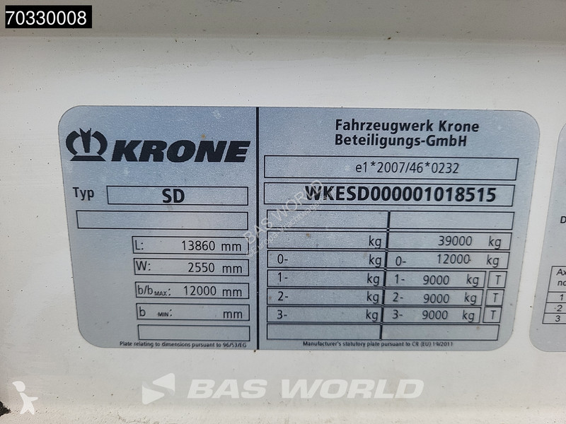 Oplegger Krone 3 axles TÜV 03/27 Doppelstock...