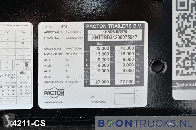 Semirremolque Pacton TBD342 | KOOIAAP * HEFDAK...