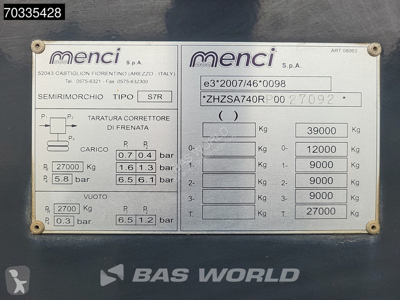 Semirremolque Menci S7R 28m3 MOT 04-2027 Steel...