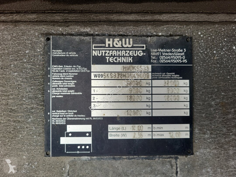 Semiremorca H&W HWDKSS38