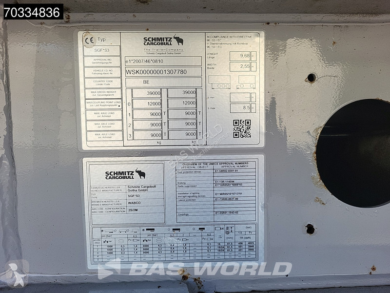 Schmitz Cargobull SGF*S3 3 axles Lift axle...