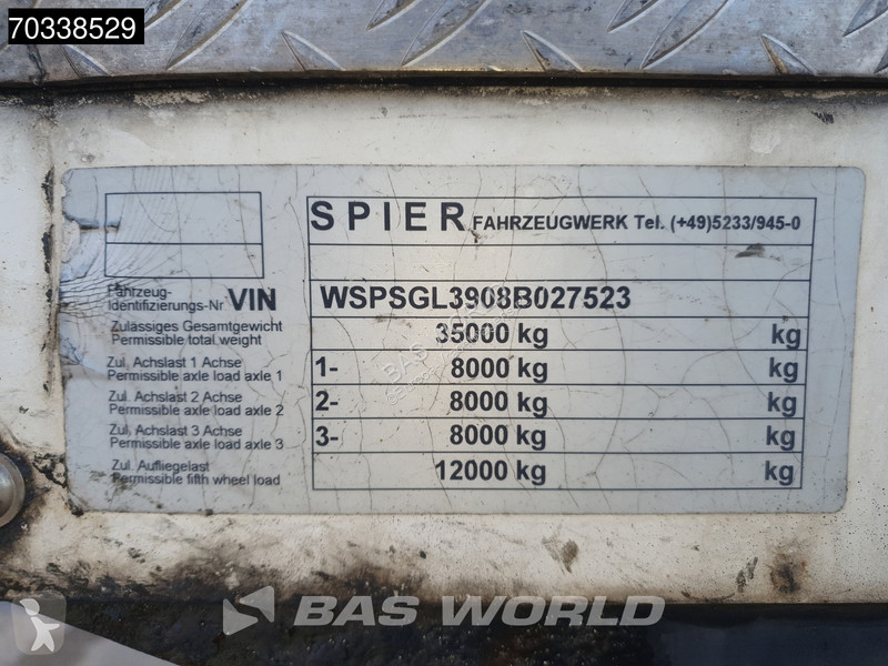 Návěs Spier SGL390 3 axles BPW