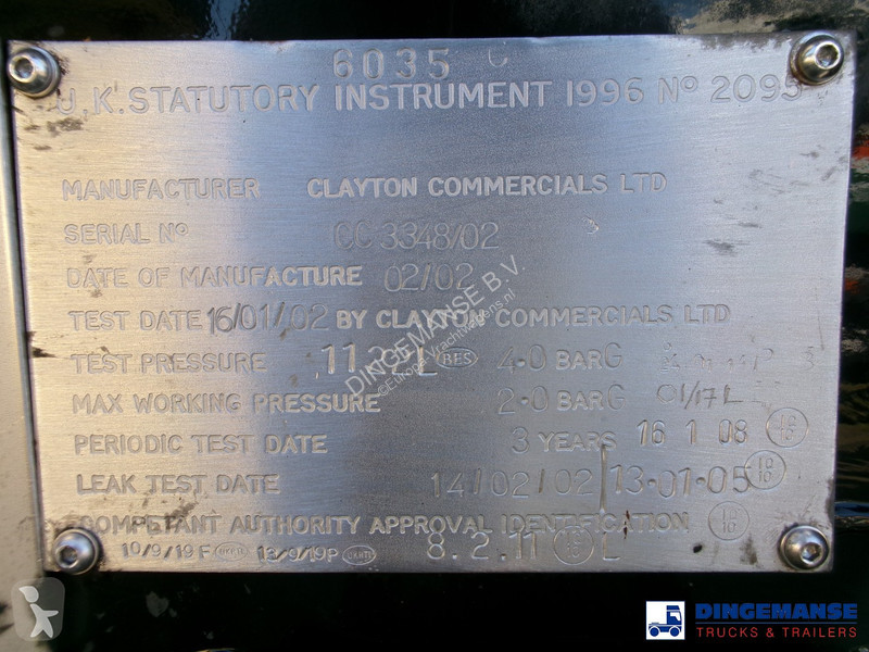Semiremorca Clayton Chemical tank inox 33 m3 /...