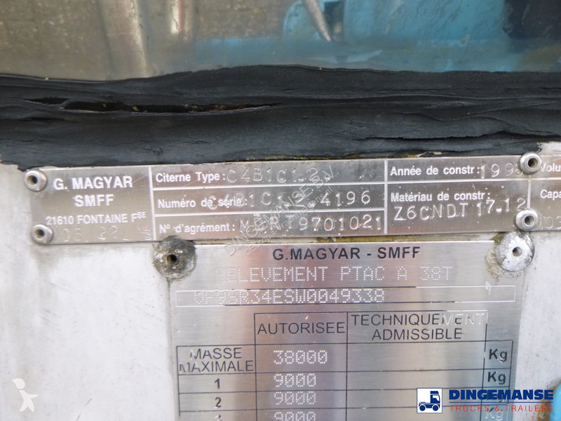 Semiremorca Magyar Chemical tank inox 33 m3 / 1...