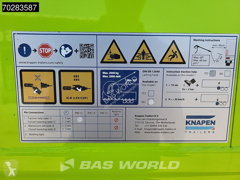 Semirimorchio Knapen 3 axles Liftachse 103m3...