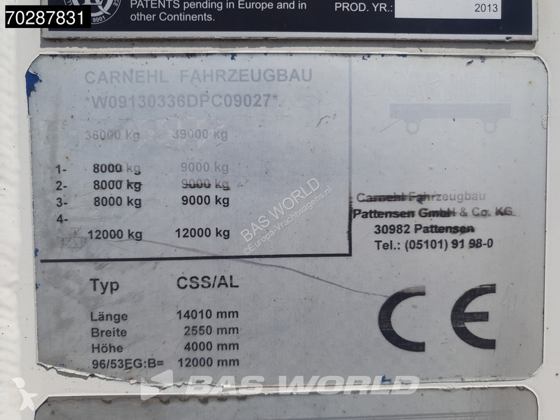 Semiremorca Carnehl CSS/AL 3 axles 8mm Liftachse
