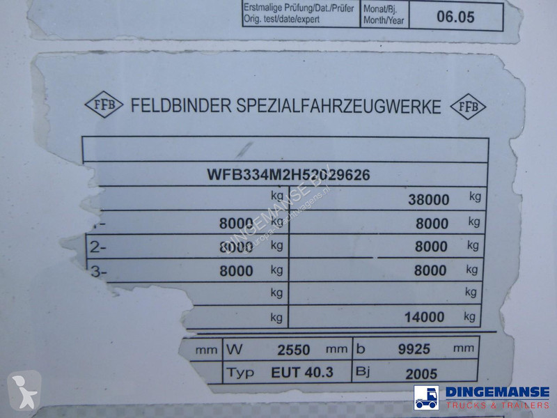 Semi remorque Feldbinder Powder tank alu 40 m3...