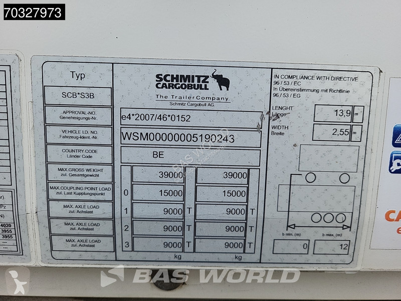 Semi remorque Schmitz Cargobull SCB*S3B 3 axles