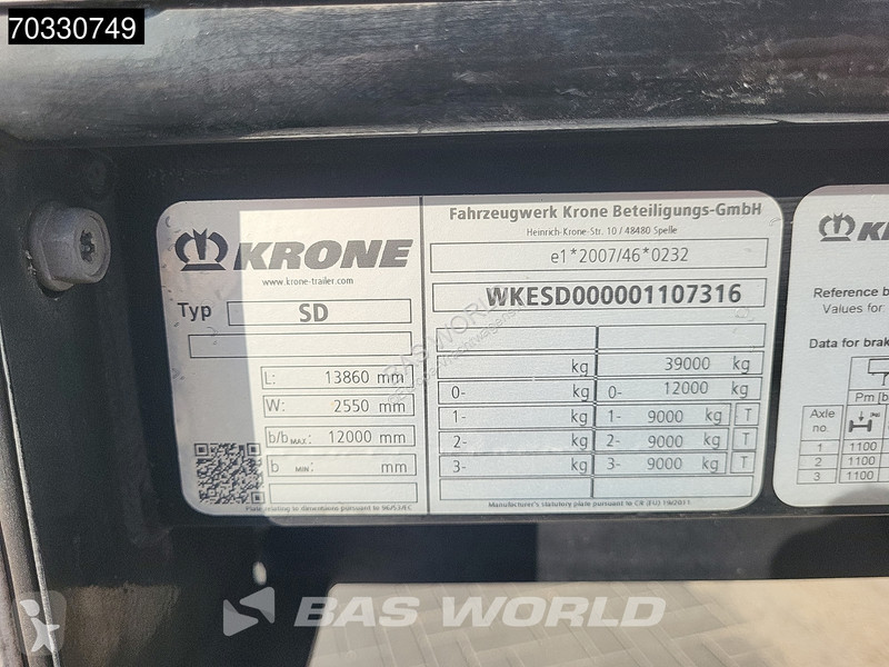 نصف مقطورة Krone Sliding Roof Anti Vandalism