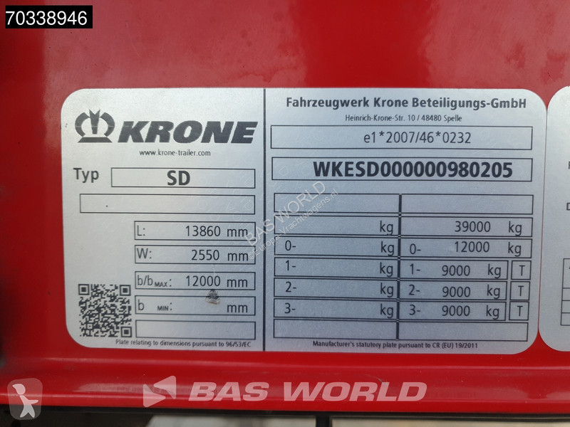 Oplegger Krone Lift Axle MOT 09/27
