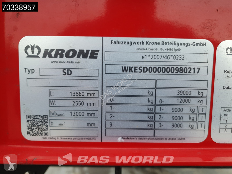 Krone Lift Axle MOT 09/27 semi-trailer
