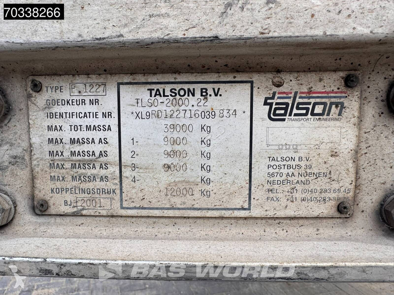 Oplegger Talson F 1227 3 axles APK 06/27...