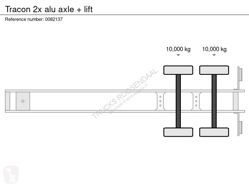 Semiremorca Tracon Uden 2x alu axle + lift