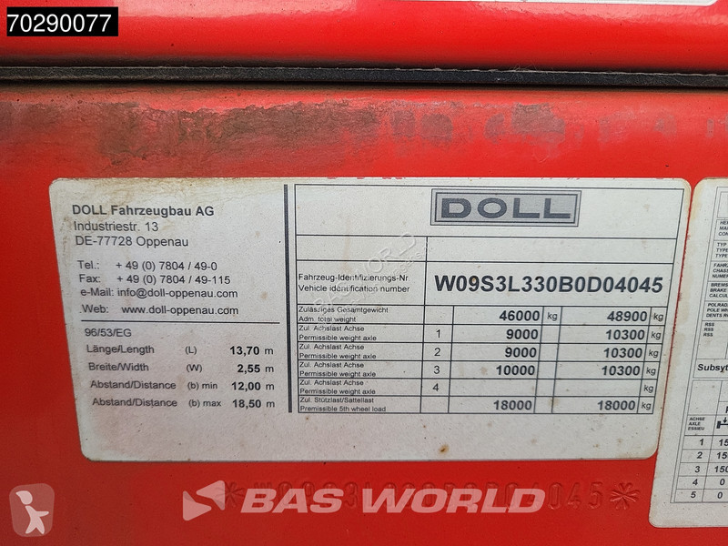 Semiremorca Doll S3L 550cm Extendable Lenkachse