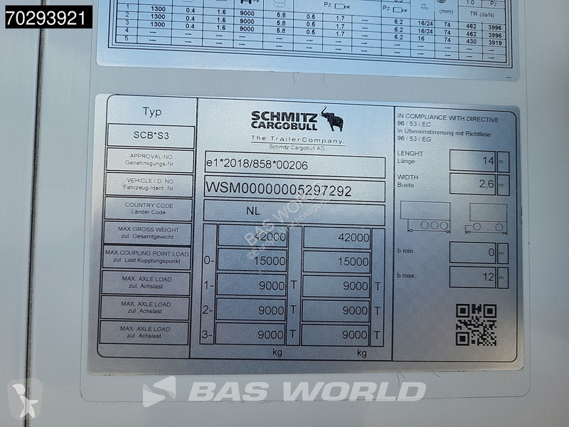 Oplegger Schmitz Cargobull SCB*S3 Low Hours...