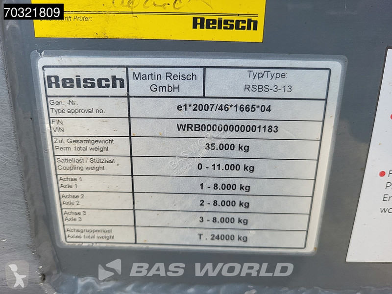 Semi remorque Reisch RSBS-3-13 92m3 10mm Lift as