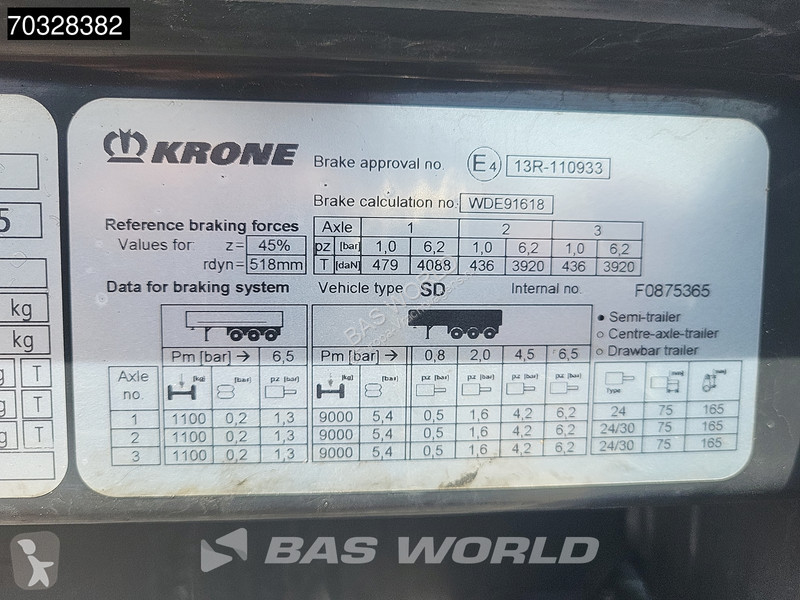 Krone 3 axles Anti Vandalism Sliding Roof...