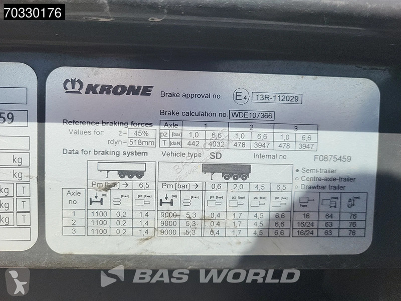 Krone 3 axles Anti Vandalism Sliding Roof...
