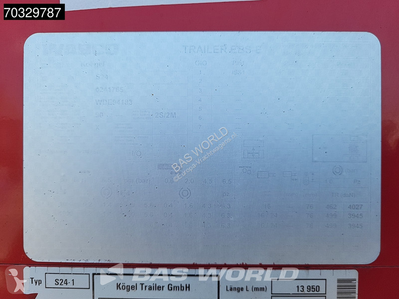 نصف مقطورة Kögel S24-1 Sliding Roof SAF