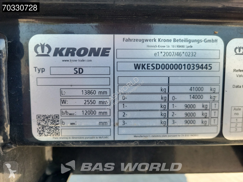 Semi remorque Krone Sliding Roof