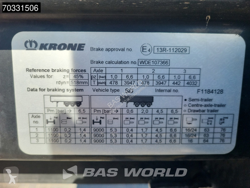 Oplegger Krone Lift Axle MOT 11/26