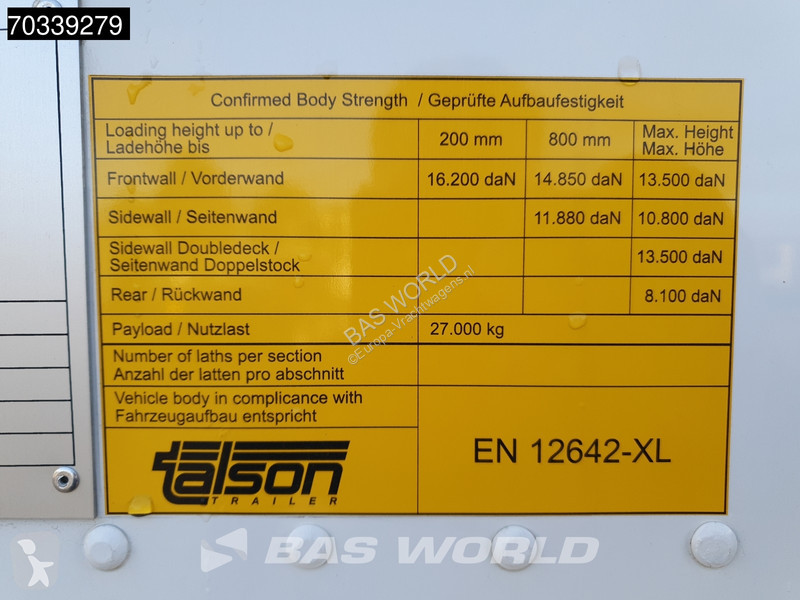 Talson F1227 3 axles NEW Rolltor Confection BPW...
