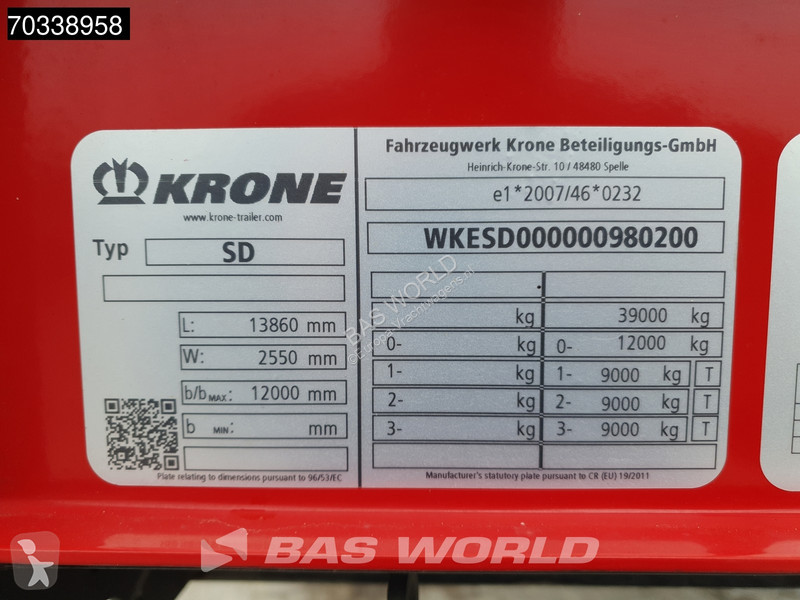 Krone Lift Axle MOT 03/27 semi-trailer