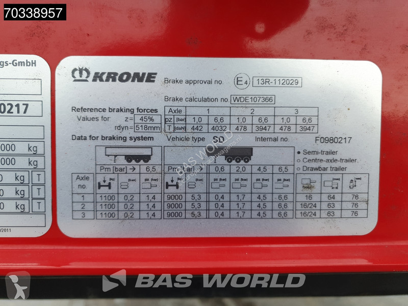 Krone Lift Axle MOT 09/27 semi-trailer