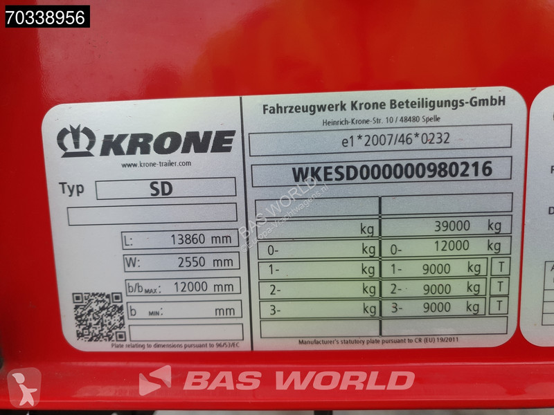 Félpótkocsi Krone Lift Axle Sliding Roof