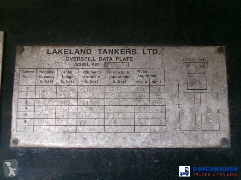 Sættevogn  Fuel tank alu 43 m3 / 6 comp