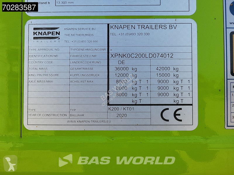 Semirimorchio Knapen 3 axles Liftachse 103m3...