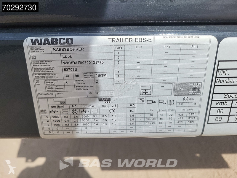 Semitrailer Kässbohrer LB3E NEW - UNSUSED Lift...