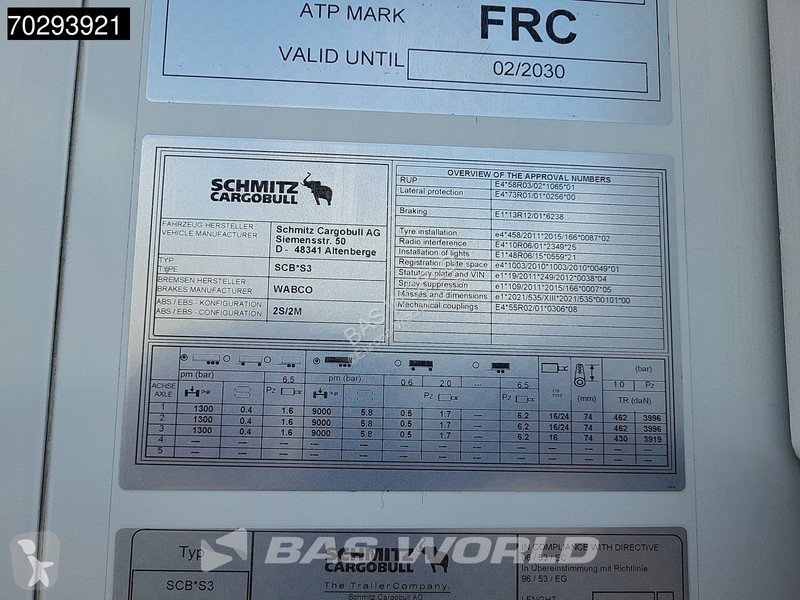 Oplegger Schmitz Cargobull SCB*S3 Low Hours...