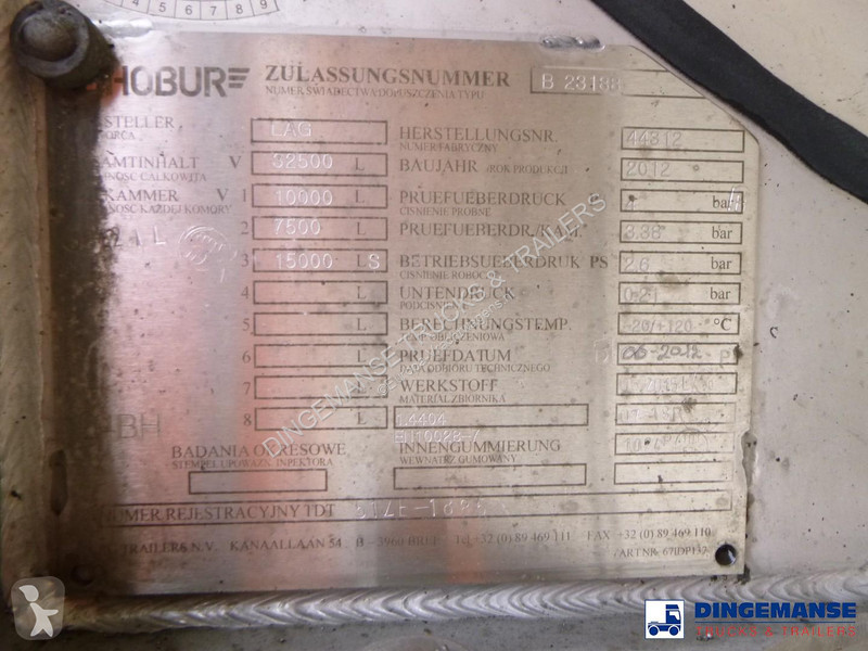 نصف مقطورة Burg Chemical tank inox L4BH 32.5 m3...