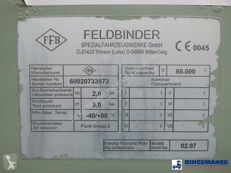 نصف مقطورة Feldbinder Powder tank alu 60 m3...