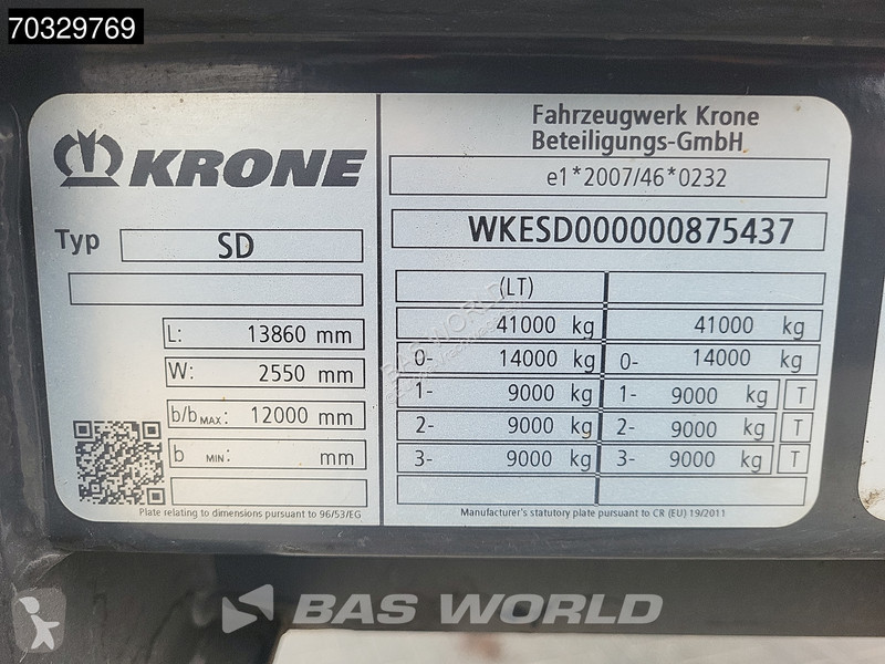 Semi remorque Krone 3 axles