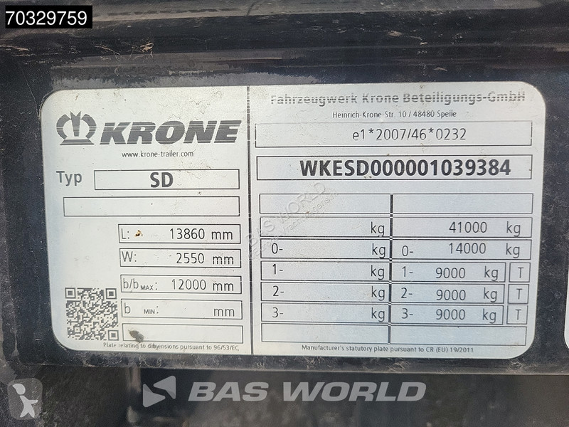 نصف مقطورة Krone Sliding Roof