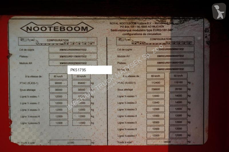 Náves na prepravu strojov Nooteboom Tiefbet /...