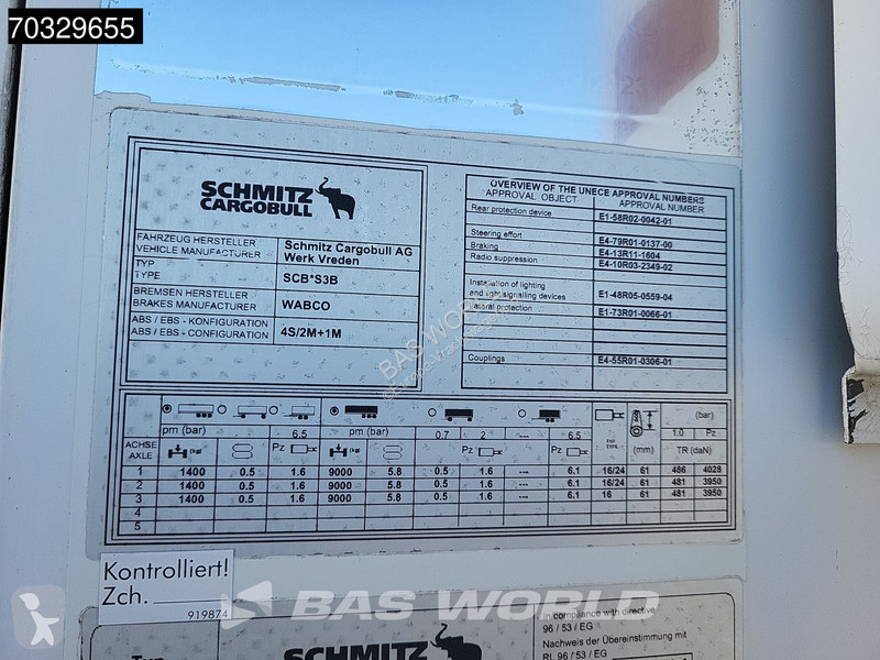 نصف مقطورة Schmitz Cargobull SCB*S3B 3 axles...