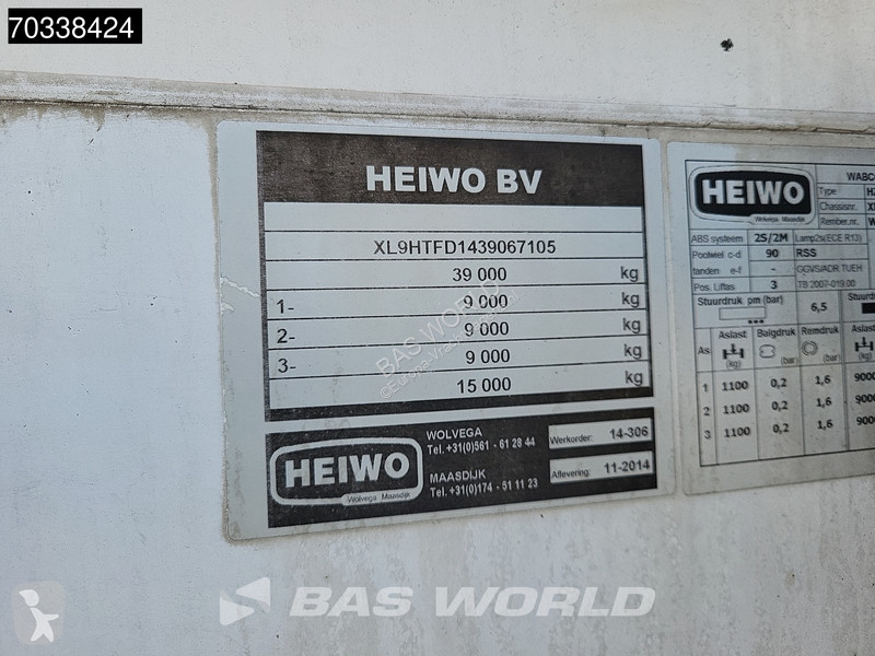 Heiwo HZO 39 3 axles Tailgate 250x260cm...