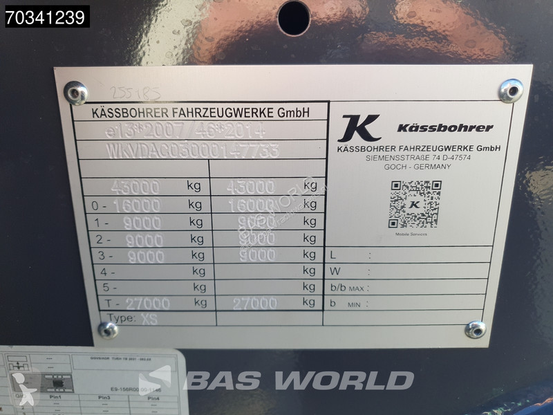 Kässbohrer XS 3 axles NEW Multi 45'ft Lift Axle...