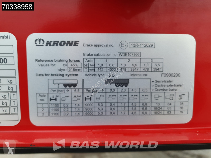 Krone Lift Axle MOT 03/27 semi-trailer