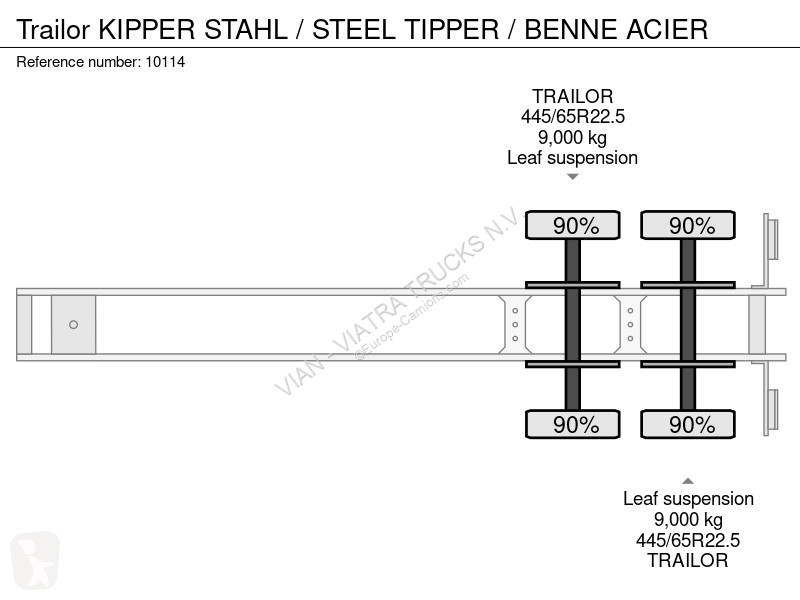 Semiremorca Trailor KIPPER STAHL / STEEL TIPPER...