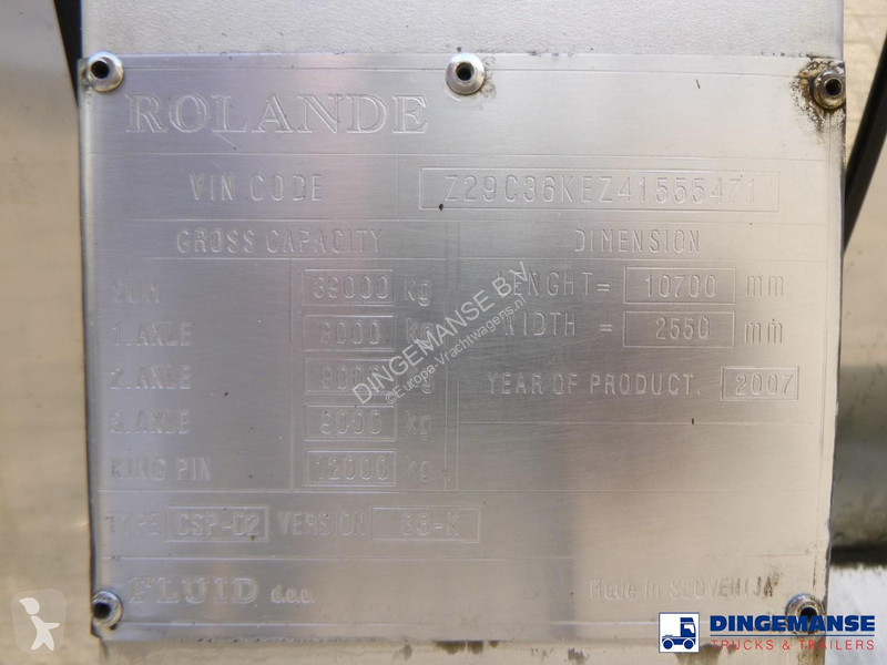 Félpótkocsi  Chemical tank inox 37.5 m3 / 1...