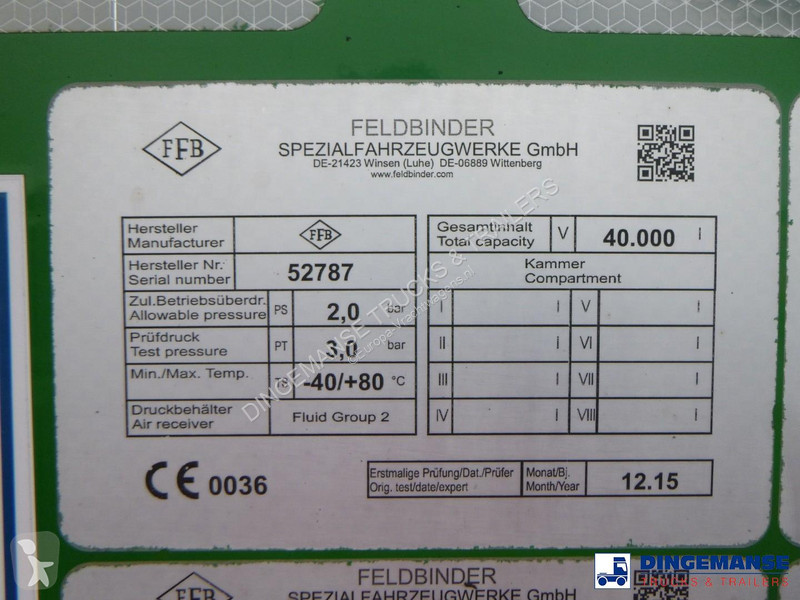 Semiremorca Feldbinder Powder tank alu 40 m3 +...